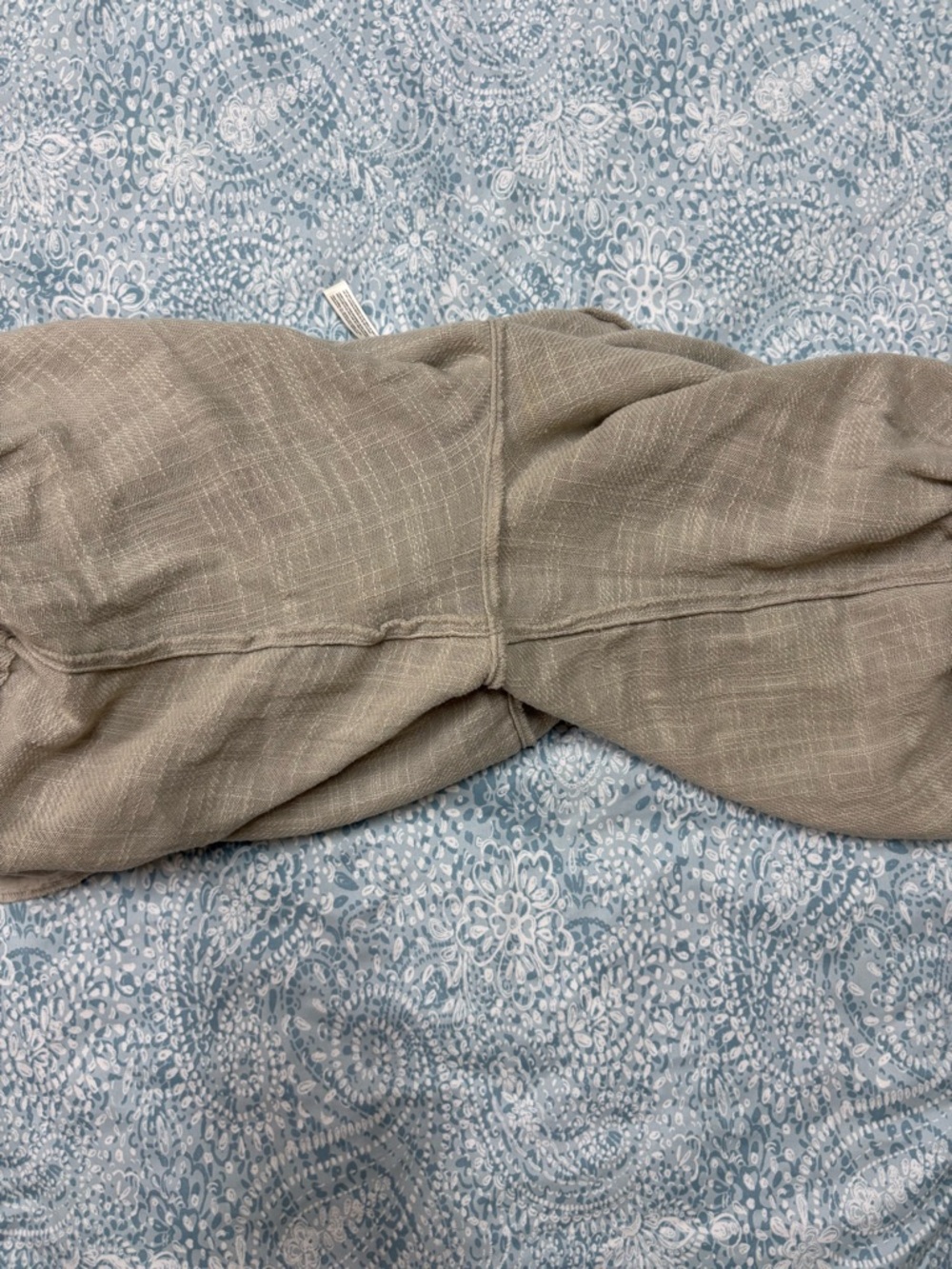 Free People Cream Linen-Texture Drawstring Hem Jumpsuit - Picture 15 of 16